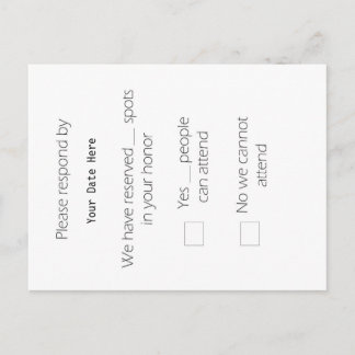 高いRSVPポストカード インビテーションポストカード