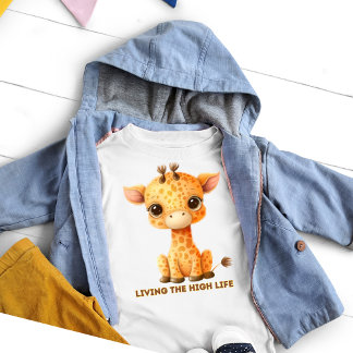 高おもしろいく生きるキリン トドラーTシャツ