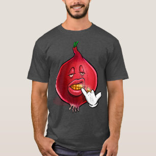 高おもしろい価金ゴールド歯タマネギ Tシャツ
