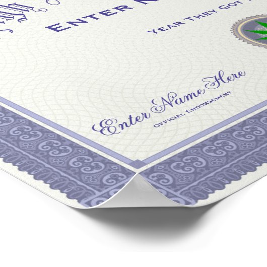 高おもしろい校卒業証書 ポスター (角)