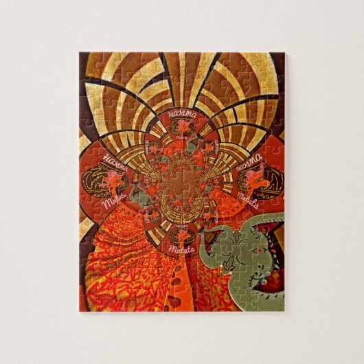 高お洒落さ:美しいキラおもしろいフアフリカ ジグソーパズル (縦)