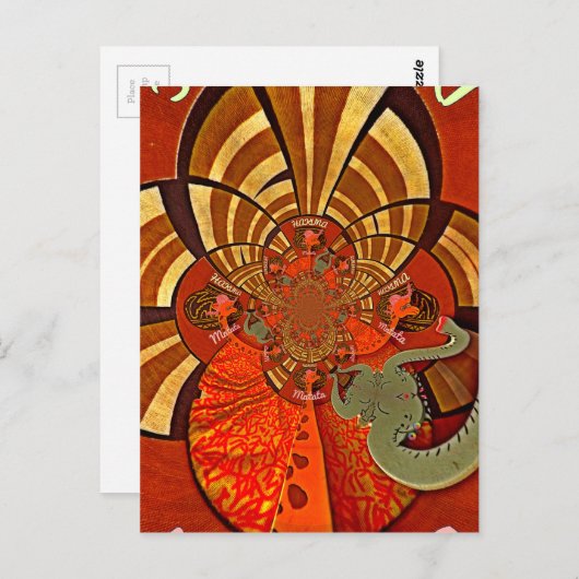 高お洒落さ:美しいキラおもしろいフアフリカ ポストカード (正面/裏面)