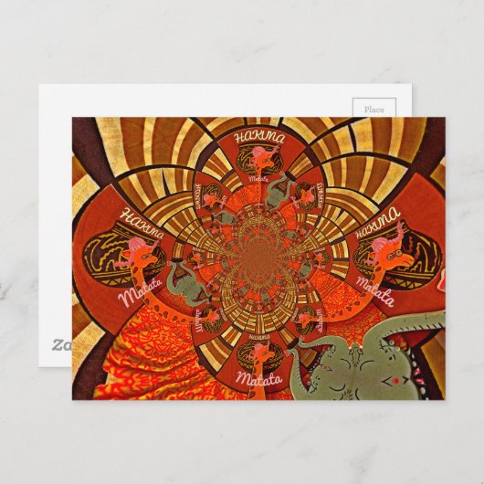 高お洒落さ:美しいキラおもしろいフアフリカ ポストカード (正面/裏面)