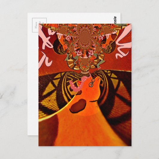 高お洒落さ:美しいキラおもしろいフアフリカ ポストカード (正面/裏面)