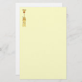 高くかわいいキリン。 漫画動物 便箋 (正面/裏面)