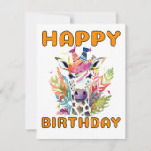 高くそびえるキリン誕生日 ノートカード (正面)