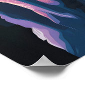 高くそびえる山シルエットタイガーサンセット ポスター (角)