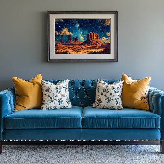 高くそびえる砂岩の形成を伴う砂漠の風景 キャンバスプリント