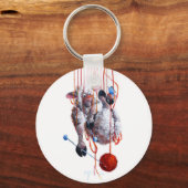 高くひきつった キーホルダー (正面)