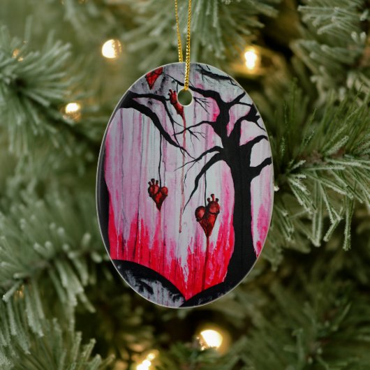高く乾燥した壊れたハートの木ゴシック風景アート セラミックオーナメント (ツリー)