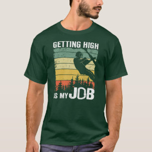 高く取得する私の仕事ヴィンテージツリーの登山者パパ Tシャツ