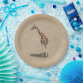 高く立っているキリン ペーパープレート (パーティー)