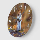 高く立っている若いリス ラージ壁時計 (傾斜)