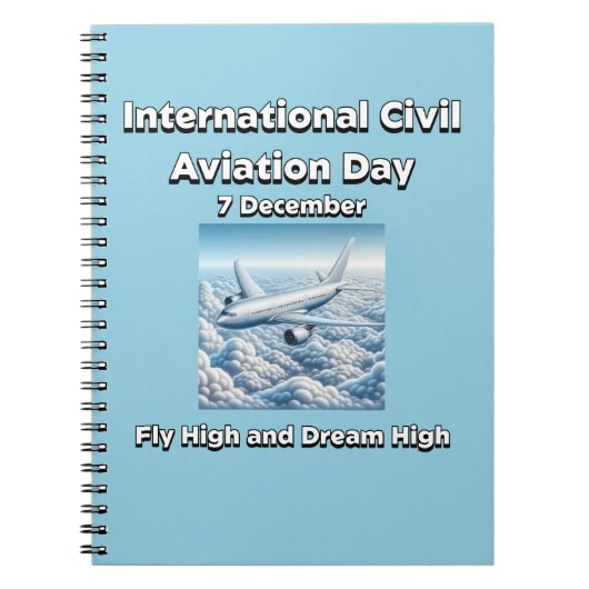 高く飛び、高く夢見る。民間航空日 ノートブック (正面)