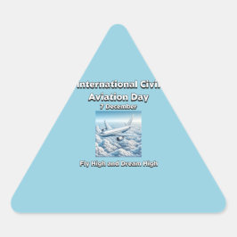 高く飛び、高く夢見る。民間航空日 三角形シール