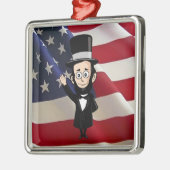 高く飛ぶ正直なAbeリンカーンおよび古い栄光 メタルオーナメント (左)
