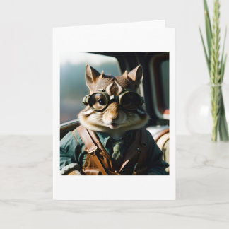 高く飛べ！お祝いチップムンクカード カード