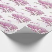 高く飛んでいるなバニーのパイロットのピンクの花の飛行機 ラッピングペーパー (角)
