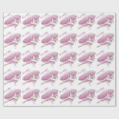 高く飛んでいるなバニーのパイロットのピンクの花の飛行機 ラッピングペーパー (フラット)