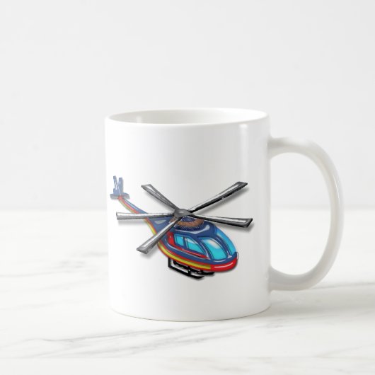高く飛んでいるなヘリコプター コーヒーマグカップ (右)