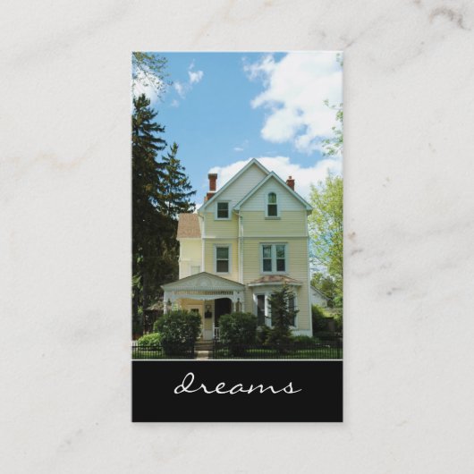 高く黄色い不動産の家の名刺 名刺 (正面)