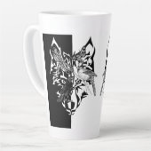 高さ6"の動物ガイド カフェラテマグ (左アングル)