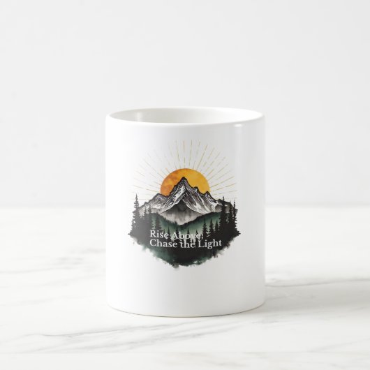 高みを目指せ、光を追え コーヒーマグカップ (中央)
