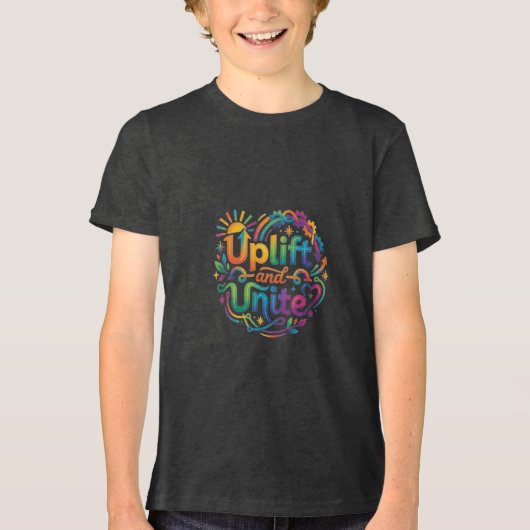 高め合い、団結しよう。 トライブレンドTシャツ (正面)