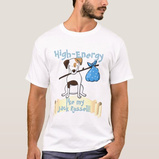 高エネルギーのジャック・ラッセル犬の恋人 Tシャツ (正面)