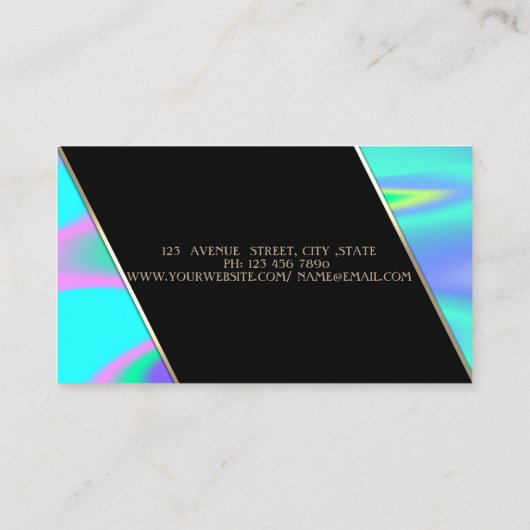 高エレガントモダンヒール型ホログラフィック 名刺 (裏面)