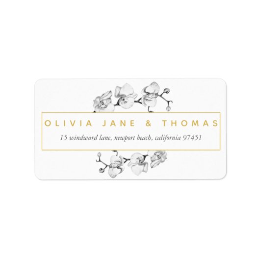 高エレガント度なシック・フローラ・金ゴールド  ラベル (正面)