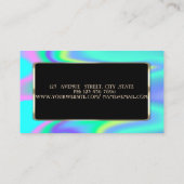 高エレガント度スタイリッシュ,モダンホログラフィック，ドリップ 名刺 (裏面)
