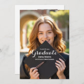 高エレガント校モダン卒業発表 案内状 (正面/裏面)