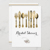 高エレガント茶金ゴールド 招待状 (正面/裏面)