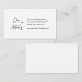 高カジュアル雅，ミニマル黒結婚,詳細 エンクロージャーカード (正面/裏面)