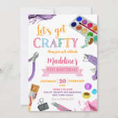 高カラフルい女の子の誕生日パーティーの招待 招待状 (正面)