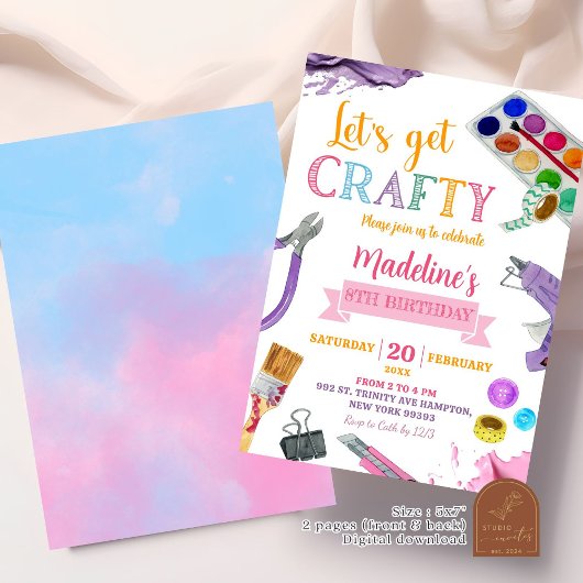 高カラフルい女の子の誕生日パーティーの招待 招待状