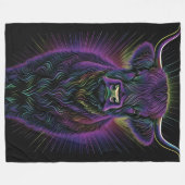 高カラフル地牛の抽象芸術スケッチ フリースブランケット (正面(横))