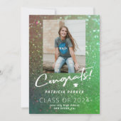 高ガーリー校モダン写真卒業 案内状 (正面)