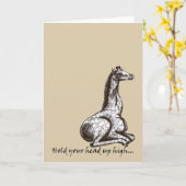 高キリンの挨拶状の上のあなたの頭部を握って下さい カード (黄色い花)