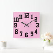 高コントラストビッグナンバー簡単読 スクエア壁時計 (ホーム)