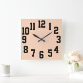 高コントラストビッグナンバー簡単読 スクエア壁時計 (ホーム)