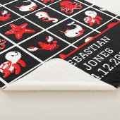 高コントラストベビー感覚パターン赤白ブラック シェルパブランケット (3/4)