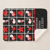 高コントラストベビー感覚パターン赤白ブラック シェルパブランケット (正面(横))