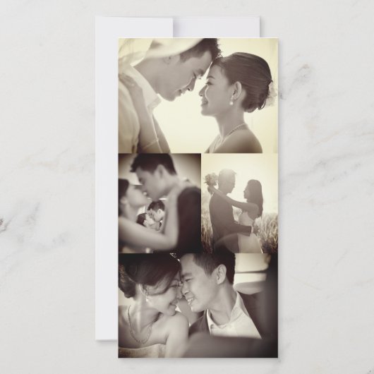 高シンプルい二重の幸福中国の結婚の写真 サンキューカード (裏面)