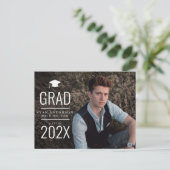 高シンプル校モダン卒業発表 ポストカード (スタンド正面)