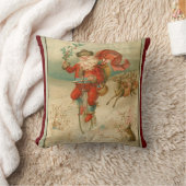 高ビクトリアン輪自転車のサンタクロース クッション (ブランケット)