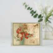 高ビクトリアン輪自転車のサンタクロース ポストカード (スタンド正面)