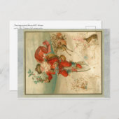 高ビクトリアン輪自転車のサンタクロース ポストカード (正面/裏面)