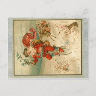 高ビクトリアン輪自転車のサンタクロース ポストカード